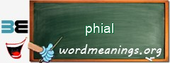 WordMeaning blackboard for phial